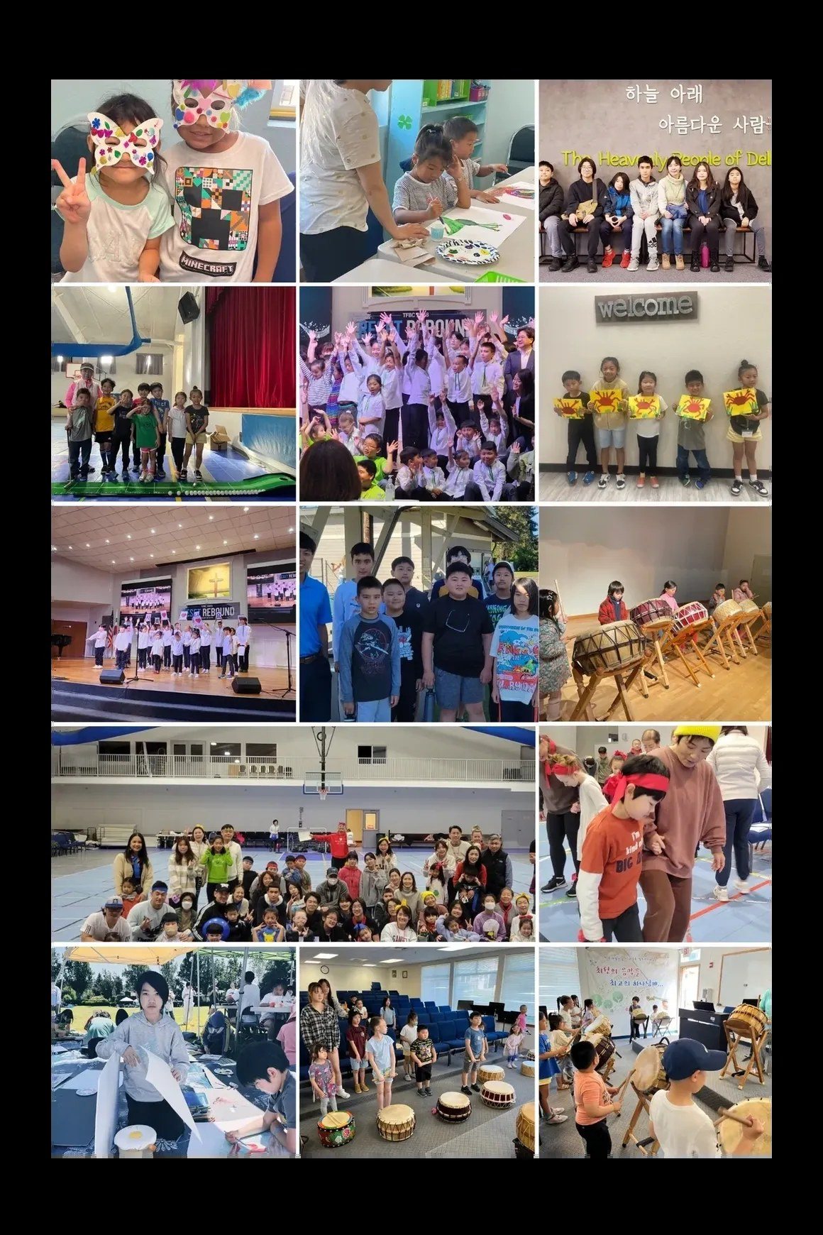 A board of fifteen photos from classes, performances and group outings